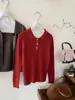 Suéter Vintage de Cuello Polo de Manga Larga con Bordado de Caballo Pequeño, Tejido de Punto Trenzado, Top Casual Suave y Elegante para Mujer, Adecuado para Otoño, Se Puede Usar como Prenda Base o Exterior