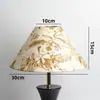 Pantalla de Lino Plisado Pastoral Floral Retro para Lámpara de Piso Colgante de Mesita de Noche de Dormitorio Hotel Accesorios