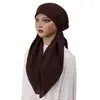 Gorro Hiyab Elástico de Color Sólido Transfronterizo, Gorro de Punto Moderno y Versátil, Gorro de Avión con Patrón de Ola Curva, Gorro Envolvente para la Cabeza