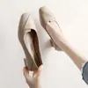 Nuevos Zapatos de Tacón Grueso Versátiles para Mujer Otoño 2026, Tacón Medio, Zapatos de Abuela de Punta Cuadrada, Estilo Coreano para Oficina