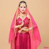 Nuevo pañuelo de corona rosa dorado traje de danza india velo hilo para lanzar a mano patrón de danza del vientre velo de práctica femenino
