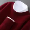 Nuevo Suéter de Lana para Hombre Otoño e Invierno, 100% Lana Pura, Jersey de Cuello Redondo, Corte Holgado, Talla Grande, Suéter de Cachemira Tejido