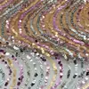 Tela de Malla Bordada con Lentejuelas Iridiscentes, Tela de Bordado Qipao para Disfraz de Escenario Multicolor con Lentejuelas
