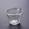 Vidrio resistente al calor soplado a mano textura de patrón de martillo sala de té casera juego de té japonés Kung Fu hecho a mano taza de degustación