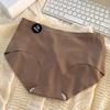 Ropa interior femenina de seda morera 7A cepillada para otoño e invierno, de algodón puro, con entrepierna antibacteriana, de cintura media, de color sólido japonés, de talla grande, sin costuras