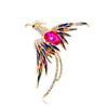 Broche de Fénix Incrustado de Diamantes Europeo y Americano para Mujer, de Gama Alta, Pin Metálico de Lujo Accesible, Accesorios para Ropa y Bolsos, Pin Decorativo para Cuello, de Gama Alta