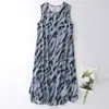 Vestido Regata Longo Soltinho para Mulheres com Estampa de Planta Aquática Inspirada em Dopamina, Novo Estilo de Férias de Verão 2026, Leve