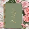 Suministro Exclusivo Transfronterizo de Cuadernos Espiral 2026-2028, Cuaderno Espiral Planificador Anual Floral Minimalista