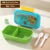 Nova Lancheira Desenho Animado com Compartimentos, Lancheira para Estudante e Conjunto com Copo de Água, Micro-ondas, Portátil, Selada, à Prova de Vazamentos, Caixa Bento