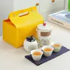 Conjunto de Chá Moderno e Simples de Uma Panela e Três Xícaras para Exterior Conjunto de Chá Portátil para Viagem Armazenamento Presente Corporativo Conjunto Rápido de Xícaras de Chá