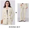 Outono e Inverno Elegante Terno de Botão Duplo Terno Feminino Roupa Formal Ol Roupa de Trabalho Entrevista de Emprego Preto Casual Roupa Profissional Roupas Femininas
