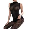 Lingerie Erótica Jacquard de Malha Bodycon Transparente Pijama Desejo Puro Justo ao Corpo Sedutor Uniforme Erótico Sem Mangas