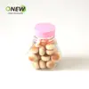 Botella Hexagonal de 70ml, Caramelo Pequeño con Forma de Bollo Botella de Plástico Transparente Sellada con Tapa, Frasco Transparente de Plástico PET de Grado Alimenticio