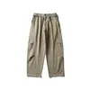 Yidao Vintage 2026 Primavera Novo Estilo Japonês Casual Tendência Marca Retrô Lavagem Pesada Desgastado Reto Perna Larga Cropped Calça