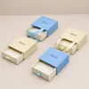 Caixa de joias quadrada multicolorida para gaveta com textura de papel pérola, caixa de armazenamento para brincos, anéis, colares e acessórios de joalheria