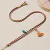 Colar Ajustável de Cordão de Couro Encerado, Cordão de Couro Sólido Vintage Feito à Mão Adequado para Pingentes de Jade, Esmeralda e Jade Hetian