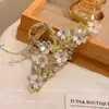 Nuevo Pinza de Agarre con Borla de Jazmín Estilo Chino Antiguo para Lirio Orquídea Pinza para el Cabello para Accesorios del Cabello Pinza de Tiburón para la Parte Posterior de la Cabeza Pinza de Flor