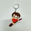 Llavero de pegamento flexible de PVC creativo 3D versión Q, decoración colgante de bolsa de la Magia College con patrón de un solo lado