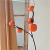Flor de Granado Flor Artificial Bayas Rojas de Acebo Fruta de la Fortuna Flor Decorativa de Año Nuevo Flor Falsa Adorno Adorno para Arreglo Floral de Sala de Estar Dropshipping