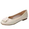 Zapatos de salón de cuero suave, suela blanda, puntera cuadrada elegante para mujer, estilo nuevo Primavera 2026, Zapatos planos casuales versátiles, Zapatos de abuela