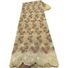 Tela de Encaje Bordado Calado Floral Africano Poliéster-Algodón Voile Suizo Tela para Vestido Vestido de Boda