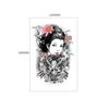 Geisha Ukiyoe Escuro Meio Braço Braço Tbs Tatuagem Artificial Transferência de Água Ponto Atacado Adesivos de Tatuagem Transfronteiriços