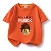 ROBLOX estampa de desenho animado roupas infantis fornecimento transfronteiriço de camisetas infantis de algodão puro manga curta atacado