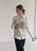Suéter de Punto Rayado para Mujer, Nuevo Diseño sin Mangas de Cuello Redondo, Top Casual Minimalista Único