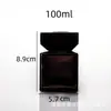 Fabricante de Botellas Cuadradas Negras de Vidrio para Aromaterapia, Recipientes Difusores de Varillas sin Llama, Botellas Difusoras de Aceites Esenciales para Aromaterapia, Botellas Difusoras con Estampado Dorado