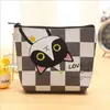 Cartera de Monedero con Cremallera de Cuero PU Estilo K de Dibujos Animados, Bolsita de Monedas para Mano Femenina con Gato de Dibujos Animados Lindo, Bolsa para Auriculares y Cosméticos