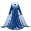 Vestido de Princesa Elsa con Lentejuelas Pequeñas de Frozen Vestido de Manga Larga de Elsa Vestido de Halloween Juego Completo de Accesorios