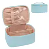 Bolsa de maquillaje de gran capacidad para mujer, bolsa de almacenamiento de cosméticos impermeable para viaje, bolsa de mano con compartimentos para almacenamiento de brochas de maquillaje