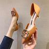 Zapatos de Tacón Alto Elegantes con Pedrería 2025, Zapatos de Salón, Tacones de Aguja, Estilo Pequeño Fragante, Deseo Puro, Estilo Nuevo, Estilo Hermana Real, Primavera y Verano