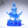 Estátua de Bodhisattva Guanyin de Esmalte Colorido Estátua de Buda Adorada em Casa Feng Shui Estátua Sentada Ornamentos de Alta Qualidade Guanyin Livres de Lua de Água