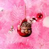 Colgante de gatito lindo para nuevo producto transfronterizo, colgante decorativo acrílico de una sola cara, colgante de arreglo de gato lindo de Navidad