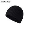 Gorro de punto con solapa integrada sin costuras, gorro casual para hombre, protección para las orejas, gorro de lana, invierno, para exteriores, ciclismo, gorro cortavientos