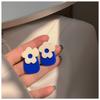 Aretes de Flores Azul Klein Nuevos de Corea para Mujer 925 Diarios Versátiles Simples Moda Nicho Diseño Aretes