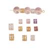 Chapado en Oro Real de 18K Plata Gruesa Circonita Doble Capa Separador de Bolas Pulsera Hecha a Mano DIY Pulsera de Cristal Accesorios con Cuentas