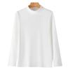 Estilo Novo de Primavera Feminino Térmico Dupla Face Gola Alta Meia Camada Cor Sólida Versátil Manga Longa Top Atacado