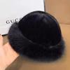 2024 Gorro de Pescador Grueso Cálido de Piel Sintética de Moda Simple para Mujer, Gorro Mongol de Piel Sintética de Visón Versátil para Mujer