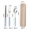 Palillos de Acero Inoxidable Cuchara Tenedor Juego de Tres Piezas Comedor Estudiantil Viaje al Aire Libre Portátil Vajilla de Dibujos Animados Venta al por Mayor