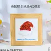 Marco de fotos de árbol de Navidad con grava de cristal natural, decoración navideña de cristal, pintura hecha a mano, pintura decorativa para el hogar y el escritorio, venta al por mayor