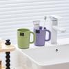 Vaso de Enjuague Bucal de Plástico Engrosado con Asa Pegatina de Sonrisa Vaso para Cepillo Color Sólido Hogar Vaso para Cepillo de Dientes Inodoro Vaso para Cepillo de Dientes