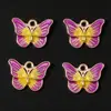 10 Peças/Pacote Acessórios Esmaltados Multicor Estética Ins Borboletas Coloridas Gradiente Pingentes Acessórios de Joias Charms Pingentes