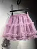 Chique Coreano Primavera Novo Estilo Versátil Cintura Alta Resistente Camadas Tule Rodado Saia Bolo para Mulheres