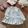 Vestido Dulce para Niña Pequeña Otoño Nueva Moda Vestido de Princesa para Bebé Estilo Academia Vestido Polo Infantil para Otoño