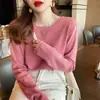 Blusa Base Branca para Mulheres, Estilo Roupa Íntima, Lançamento Outono/Inverno, Manga Longa, Com Veludo Interno, Suéter Primavera/Outono, Malha