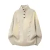 Nuevo suéter casual de cuello alto estilo old money de lujo ligero con botones, tejido de punto de manga larga para hombre, cárdigan para hombre, chaqueta para hombre