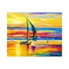 Fábrica de pintura al óleo digital DIY de nieve para ventana, venta al por mayor, marco combinado sin marco, buen marco interior estirado, estilo de generación de múltiples bordes