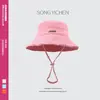 Ventas Directas de Fábrica Mismo Estilo de Estrella Sombrero de Pescador para Mujer Casual Versátil Sombrero de Cubo de Algodón Puro Sombrero de Sol Transfronterizo Venta al por Mayor